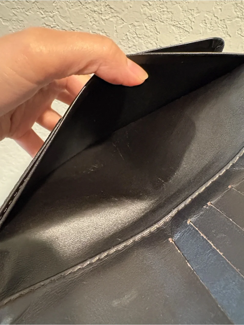 Louis Vuitton Bifold Black Leather Long Wallet